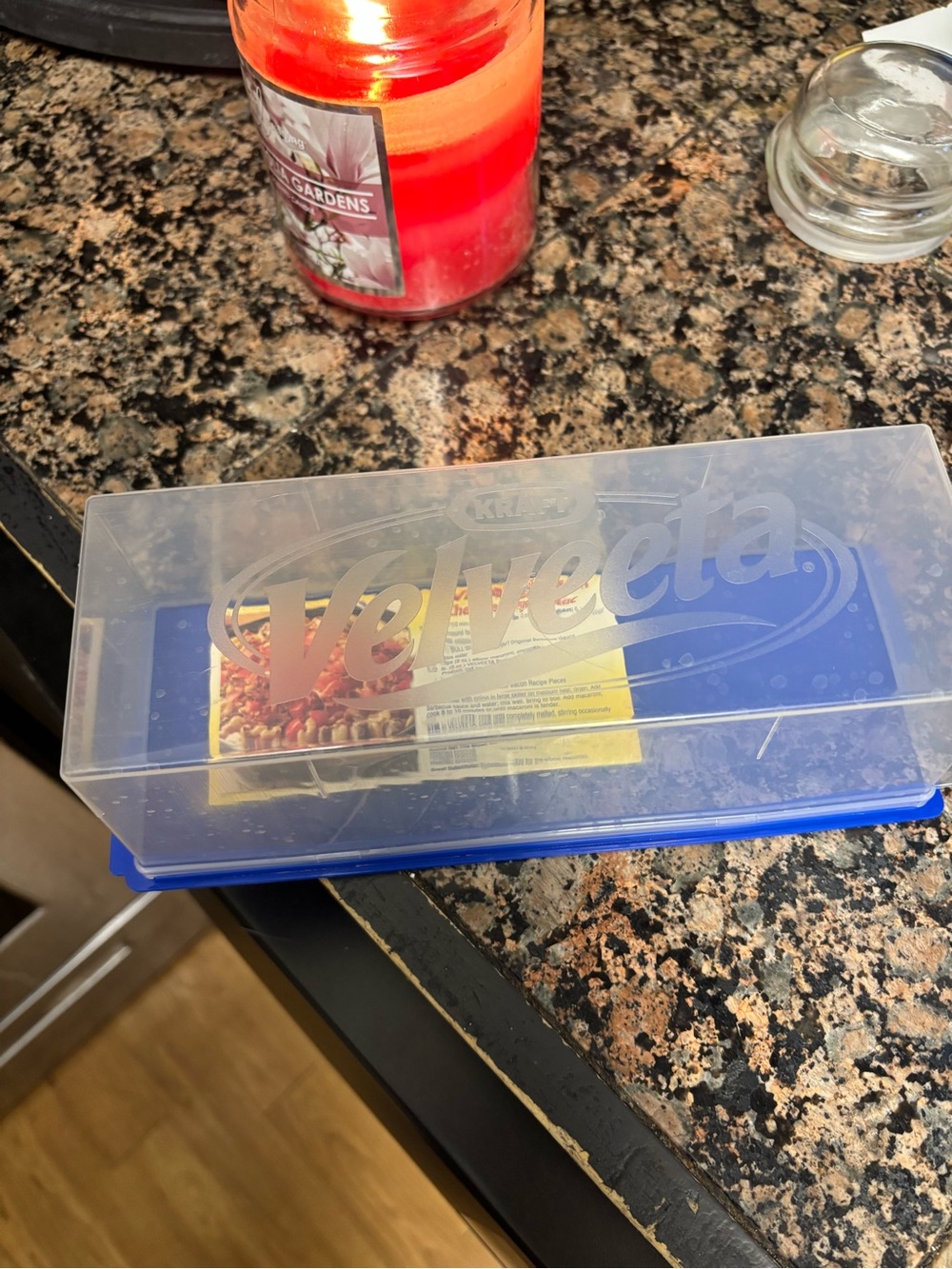 Velveeta Branded Cheese Storage Container - Clear & Blue—Vintage